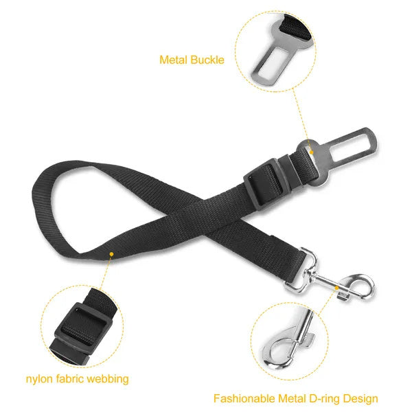 2Pcs Adjustable Seat Belt Leash with Harness for Cats & Dogs