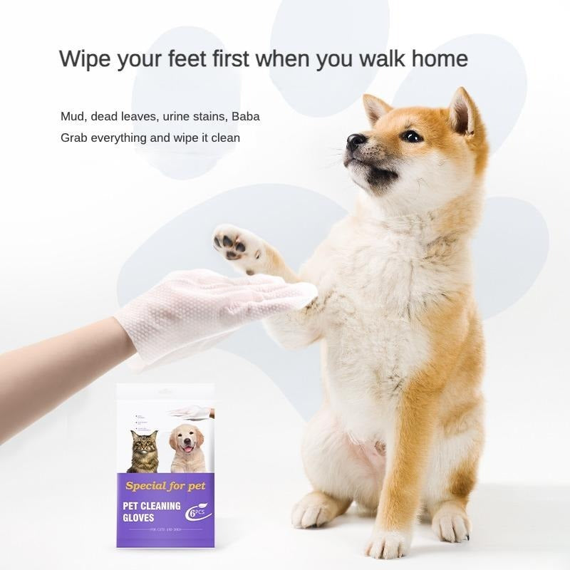 PROKEI 2-in-1 PET Cleaning Hypoallergenic, Deodorizing Bathing gloves and wipes