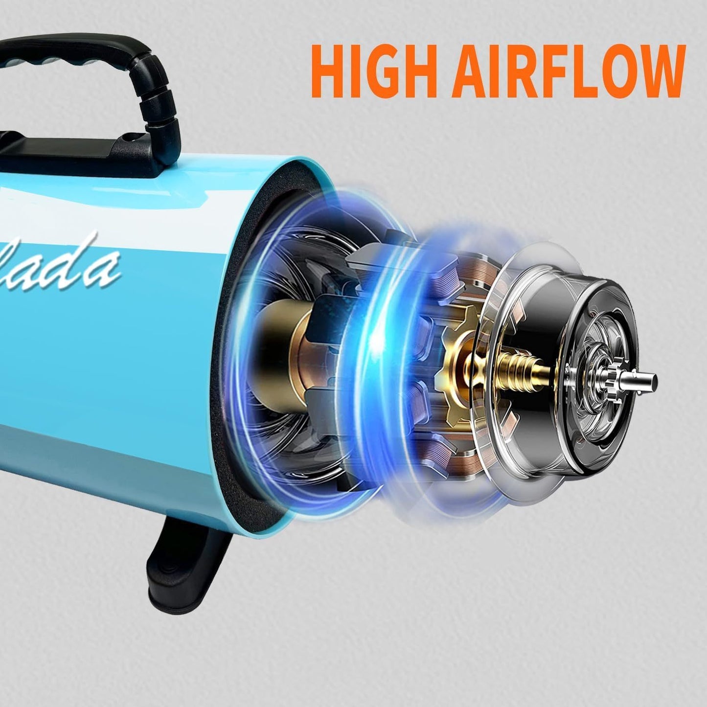 Golada Professional-Grade Grooming Blow Dryer with 4 Detachable Nozzles for Cats & Dogs