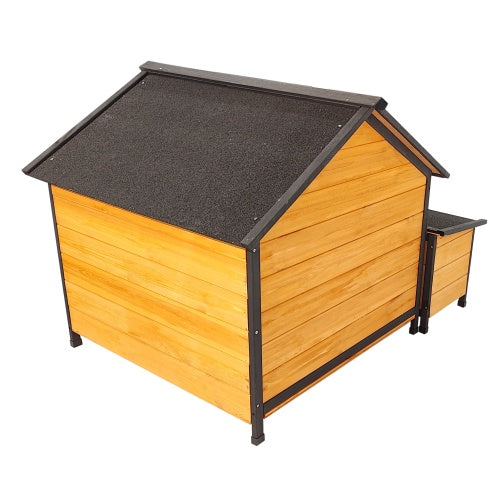 Durable Wooden Outdoor Doghouse with Extra Storage Space