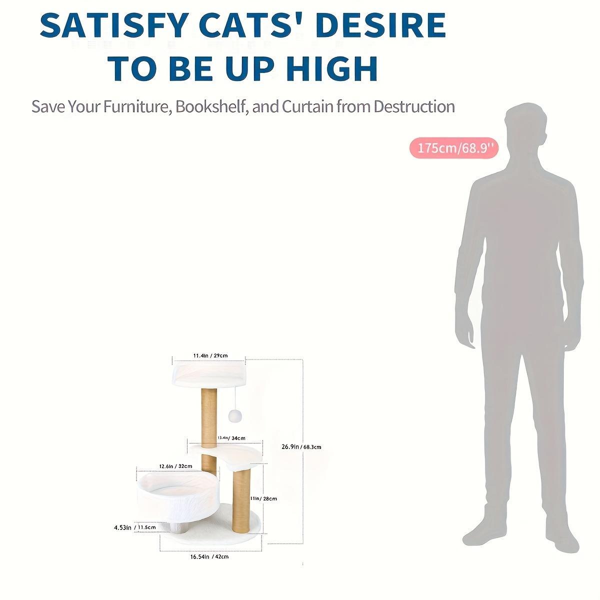 Multi-layer Cat Tree and Scratching Post with Unique Design