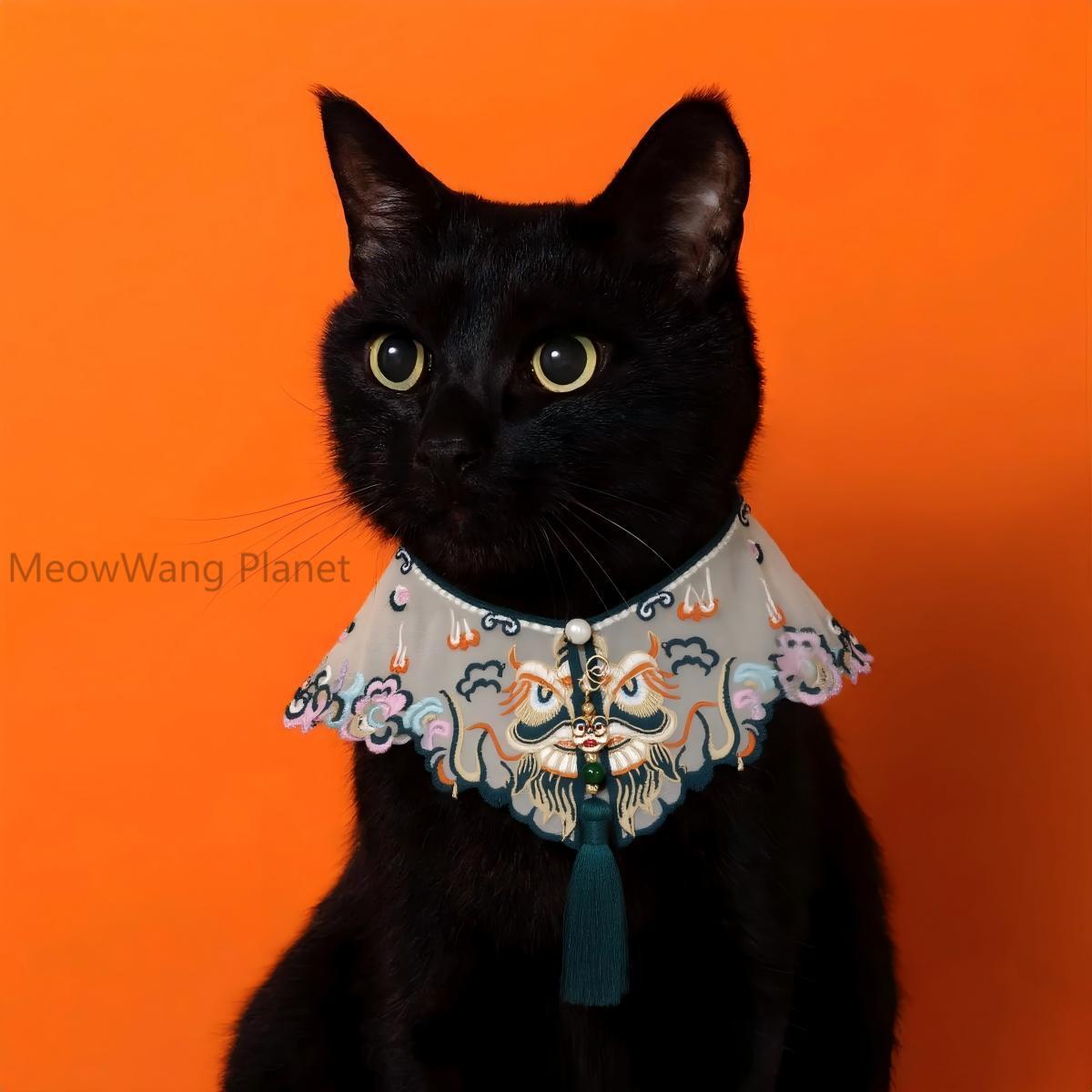 Handcrafted Embroidered Chinese Inspired Hanfu Style Cloak for Cats & Dogs