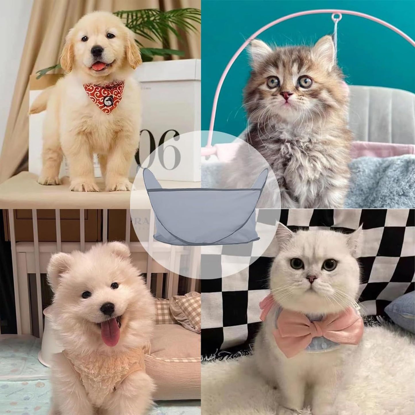 2-in-1 Waterproof Hair Catcher Tent with Adjustable Barbering Cape for Bathing and Easy Pet Grooming for Dogs & Cats