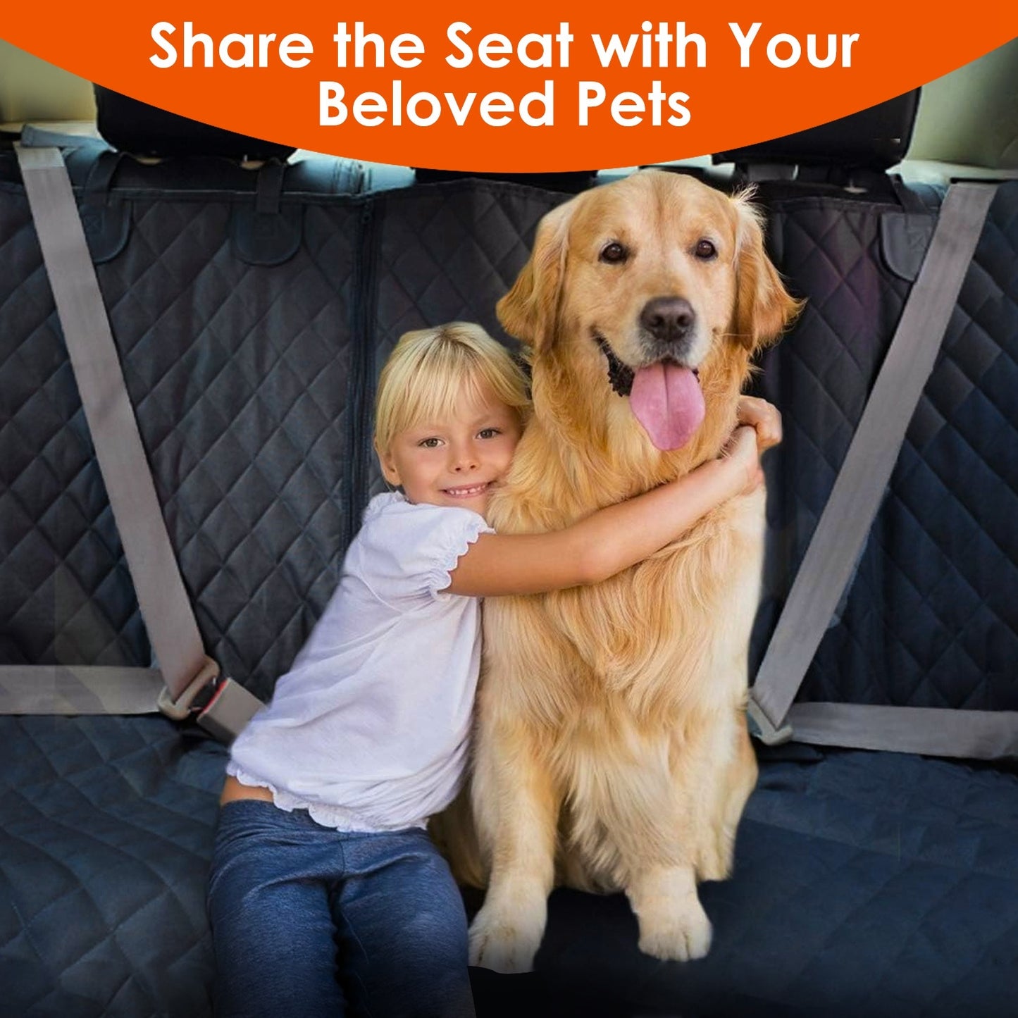 Durable Rear Car Seat Protector for Cats & Dogs