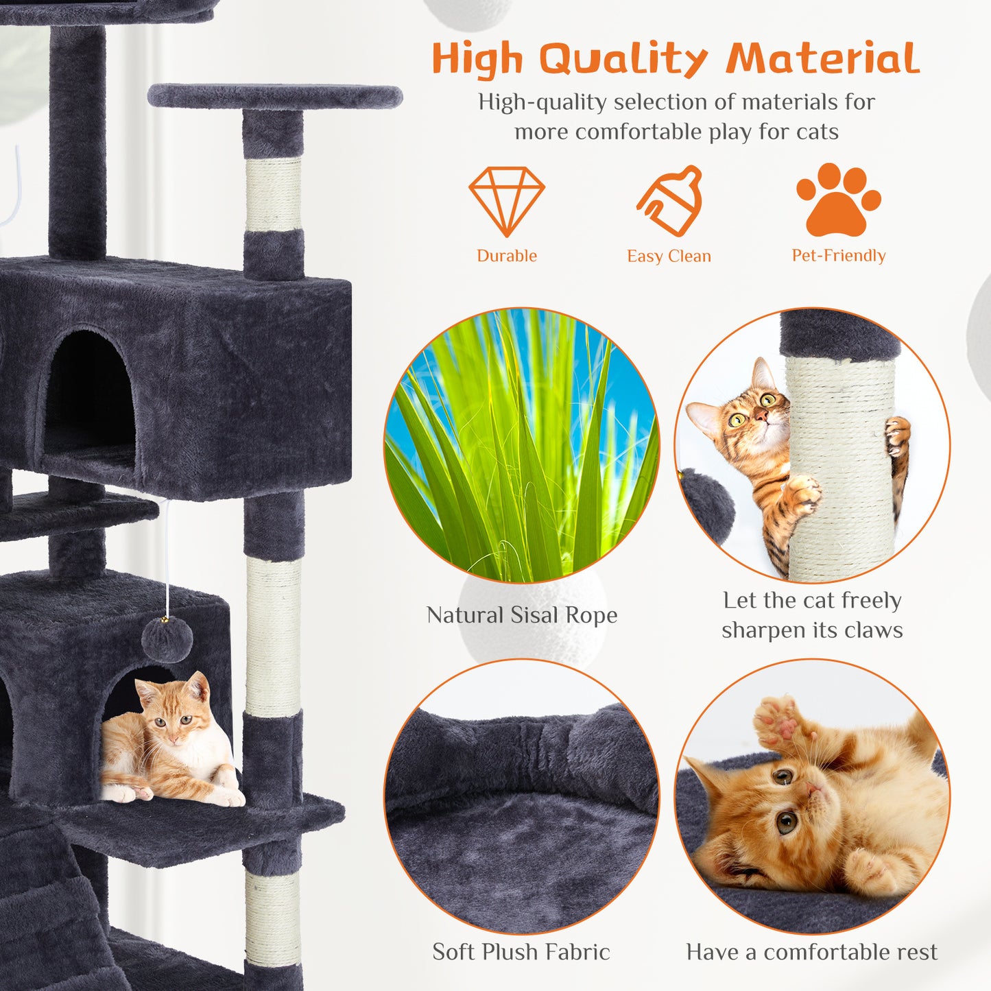 Multi Functional Cat Tower with Scratching Posts