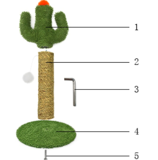 Cactus Cat Climbing Scratching Post with Natural Sisal