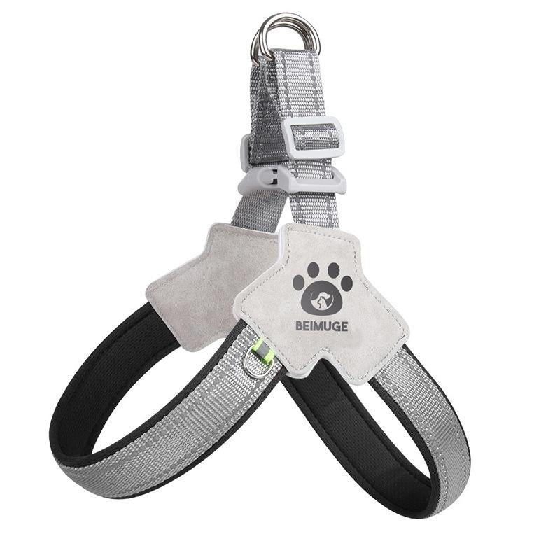 Adjustable Pet Harness + Leash with Reflective Stitching for Safety at Night for Dogs