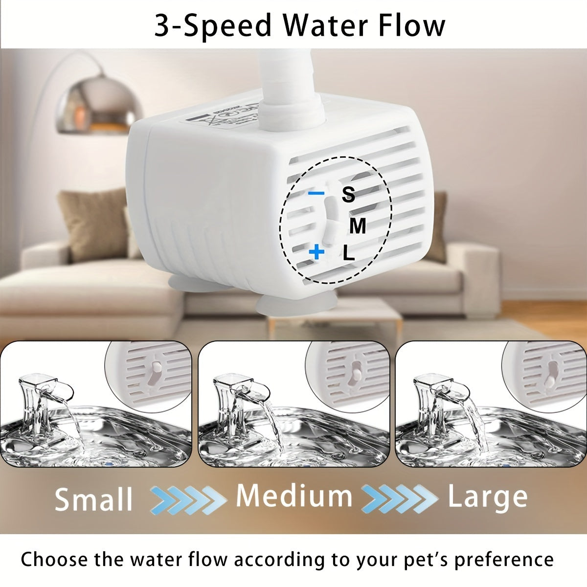 73 oz Stainless Steel Automatic Water Fountain for Cats & Dogs
