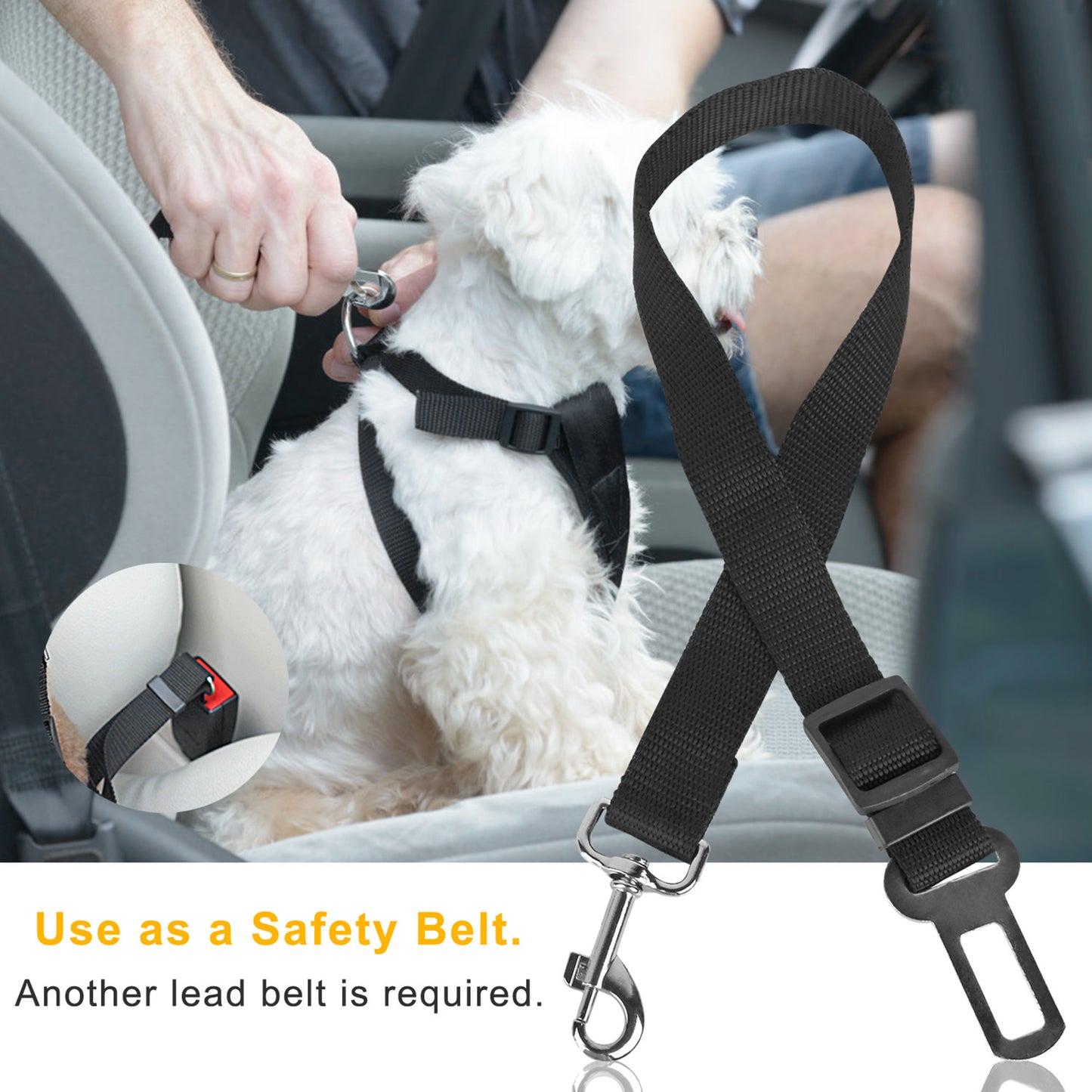 2Pcs Pet Safety Adjustable Seat Belt for Vehicle