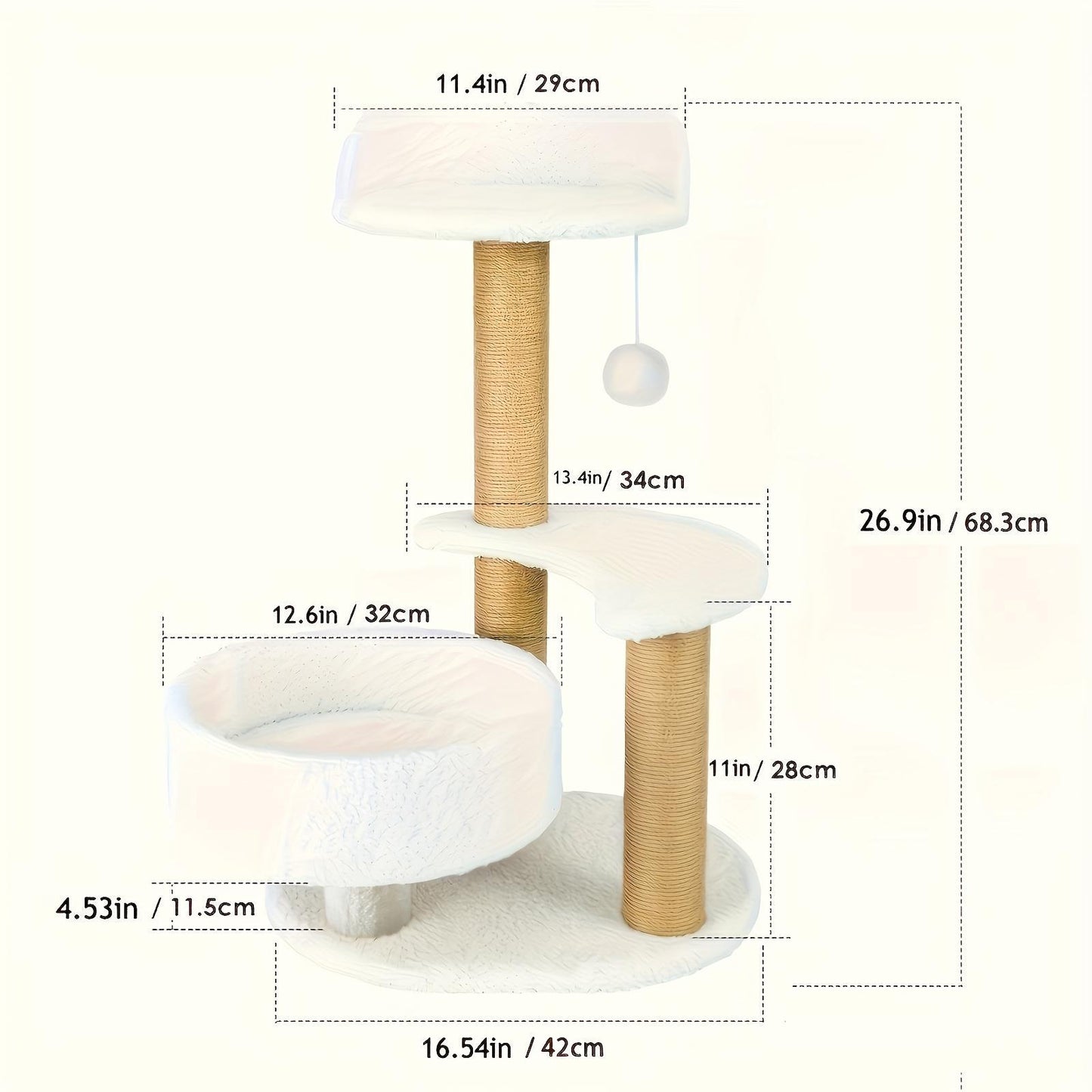 Multi-layer Cat Tree and Scratching Post with Unique Design