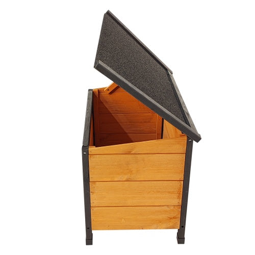 Durable Wooden Outdoor Doghouse with Extra Storage Space