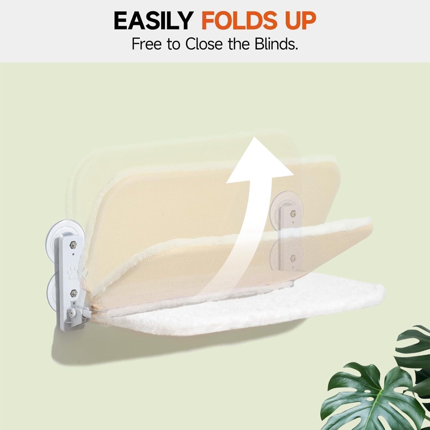 MEWOOFUN Window Perch with Steel Frame and Strong Suction Cups for Cats