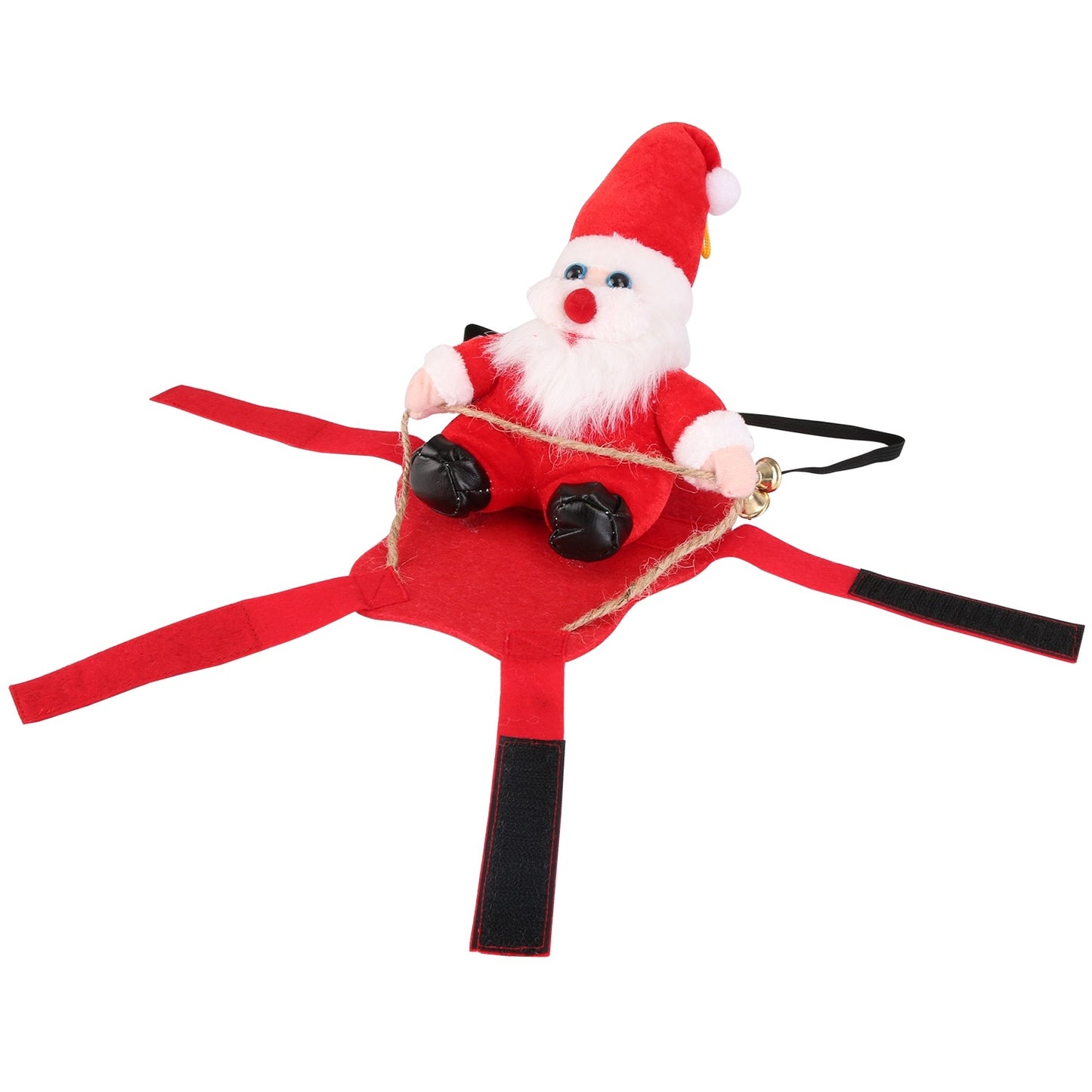 Festive Christmas Themed Riding Santa Claus with Bell Costume for Cats & Dogs
