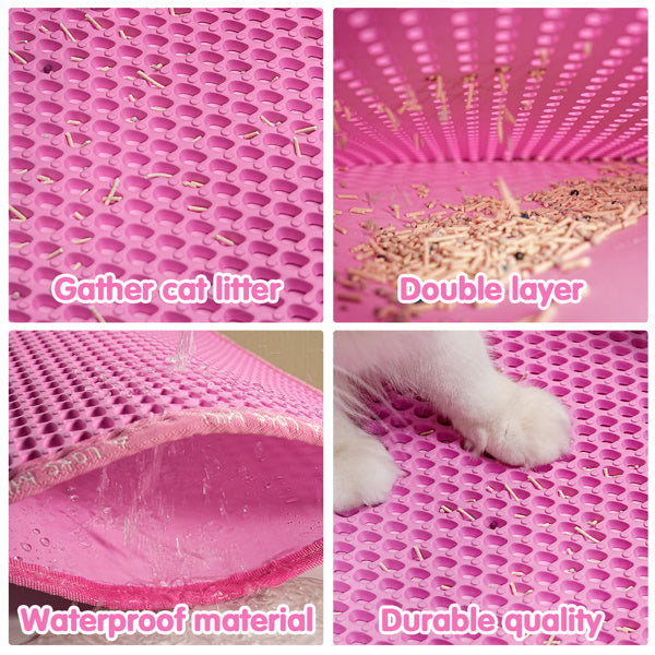 Pink Double Layer Rice Shaped Cat Litter Pad