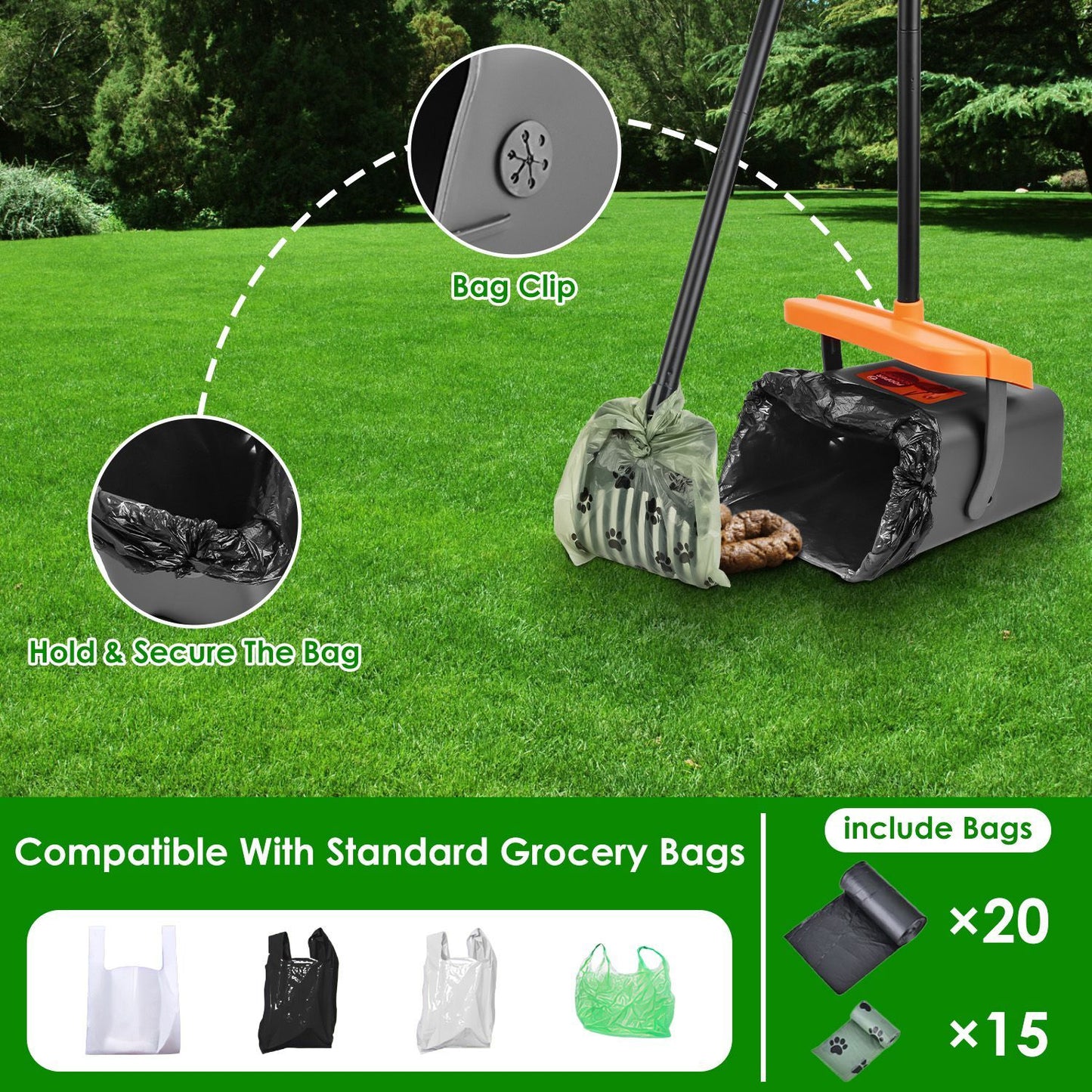 5 Pc Pooper Scooper Kit for Dog Waste