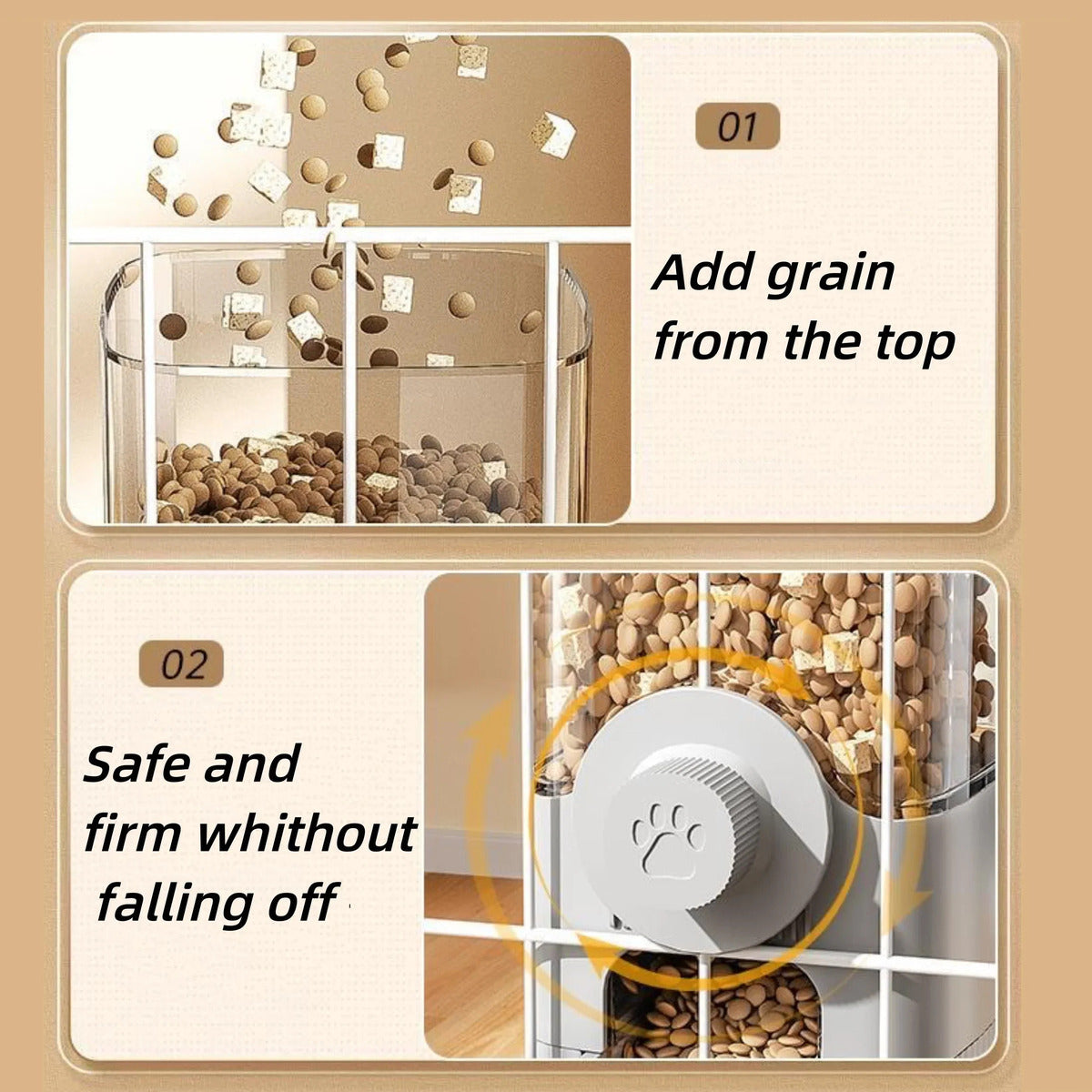 Automatic Water + Food Dispensers for Cats & Dogs (Attachable to Kennel)
