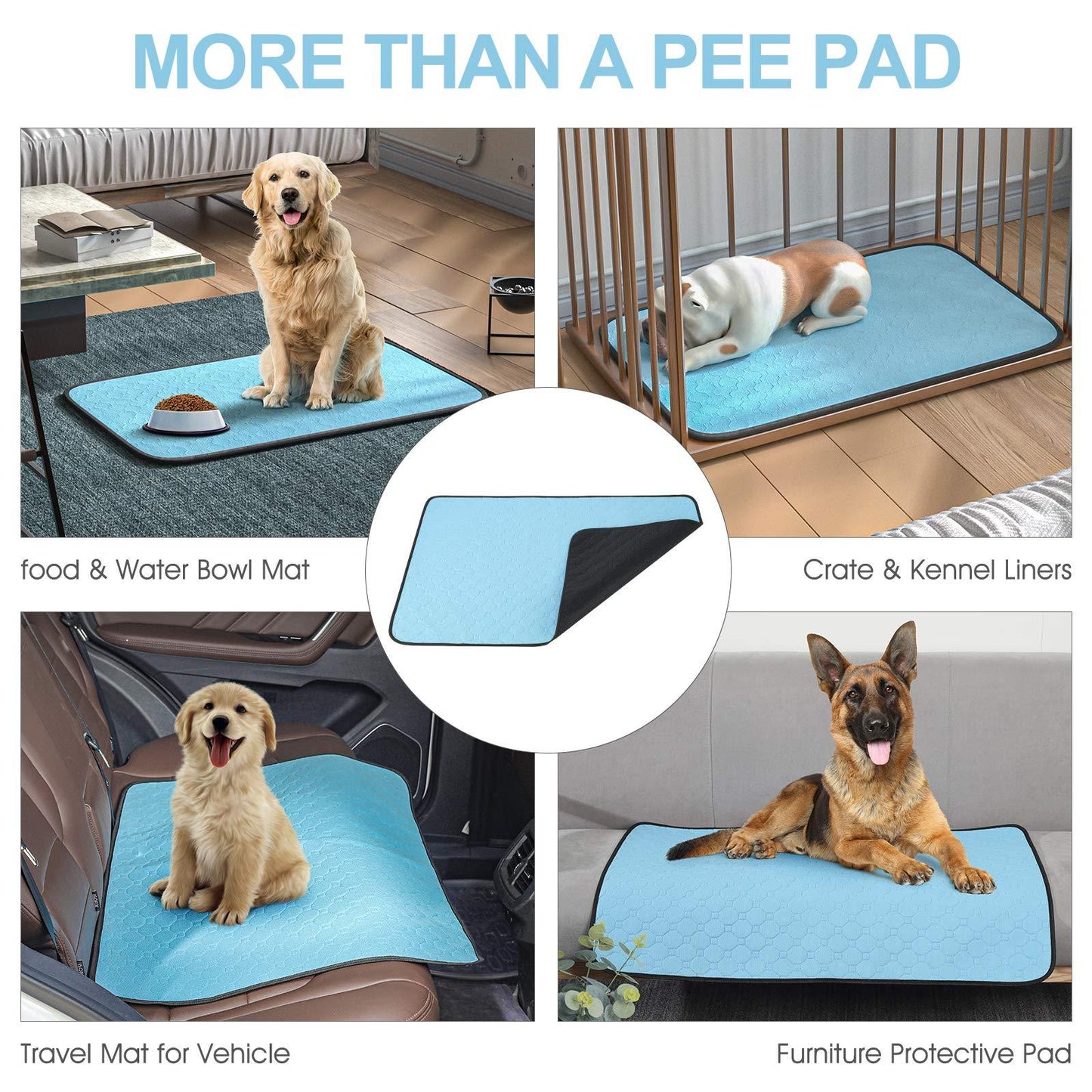 2 Pcs Waterproof, Washable Non-Slip Urine Pad for Cats & Dogs