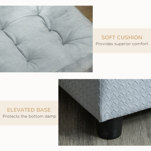 Paw Hut Luxury Modern Gray Sofa Bed with Hidden Storage for Cats & Dogs