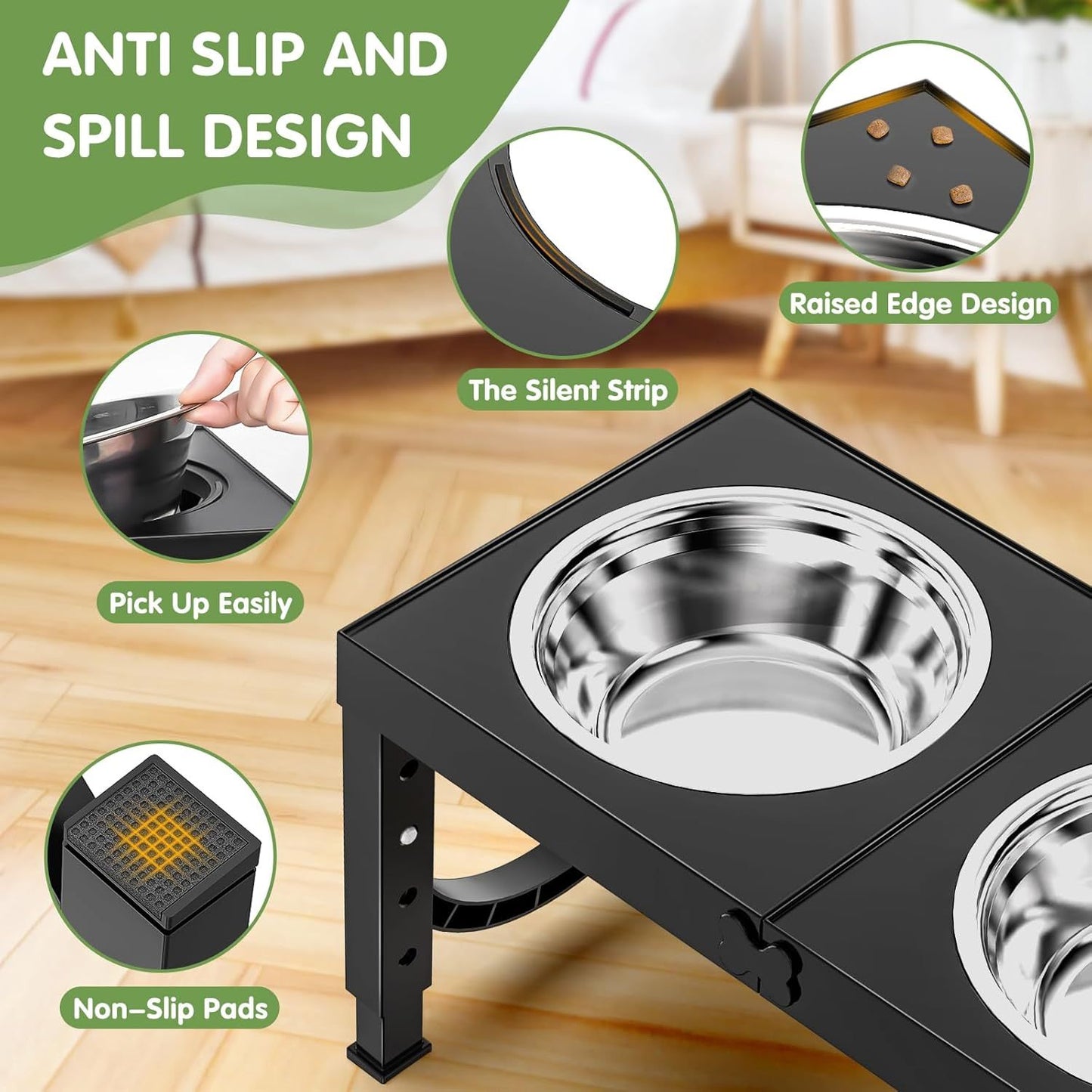 Xia Z Fashion Elevated Feeding Table with Double Bowls for Dogs