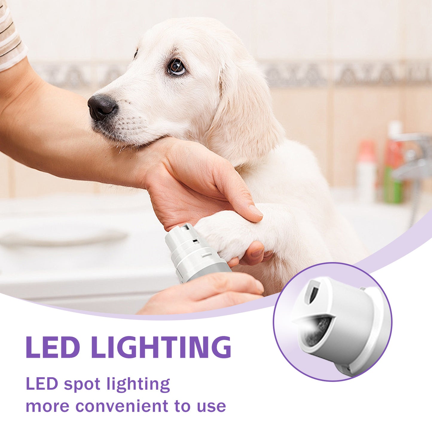 Safety Guard USB Rechargeable Quick Sensor Trimmers with LED Lights for Cats & Dogs