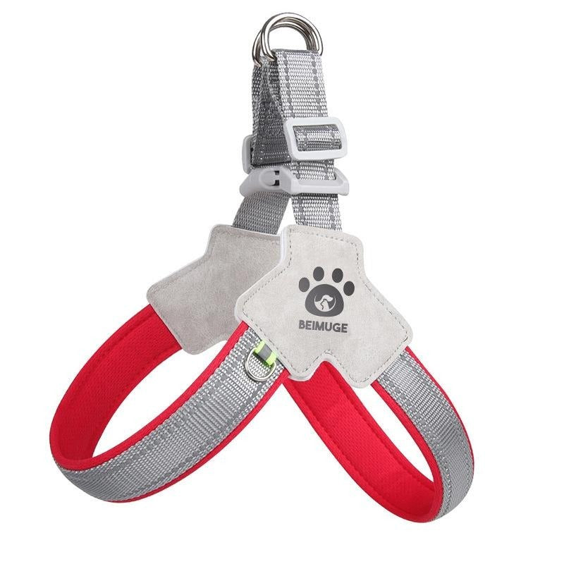 Adjustable Pet Harness + Leash with Reflective Stitching for Safety at Night for Dogs