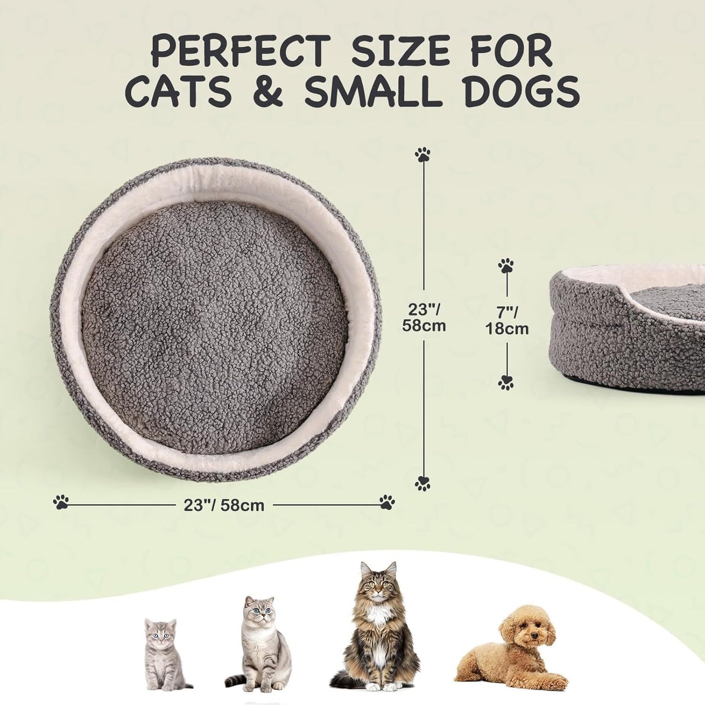 Mewoo Washable Orthopedic Pet Bed for Cats & Small Dogs