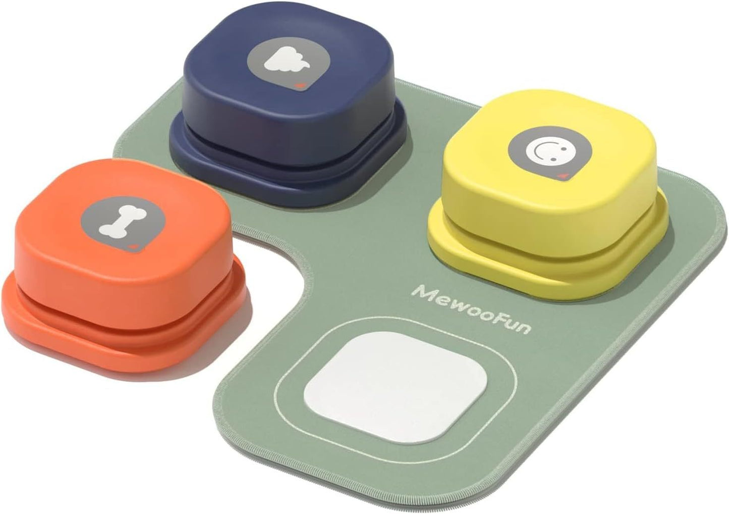 MEWOOFUN Talking Training Button Set - 3 Recordable Communication Buttons (IQ Interactive) for Cats & Dogs
