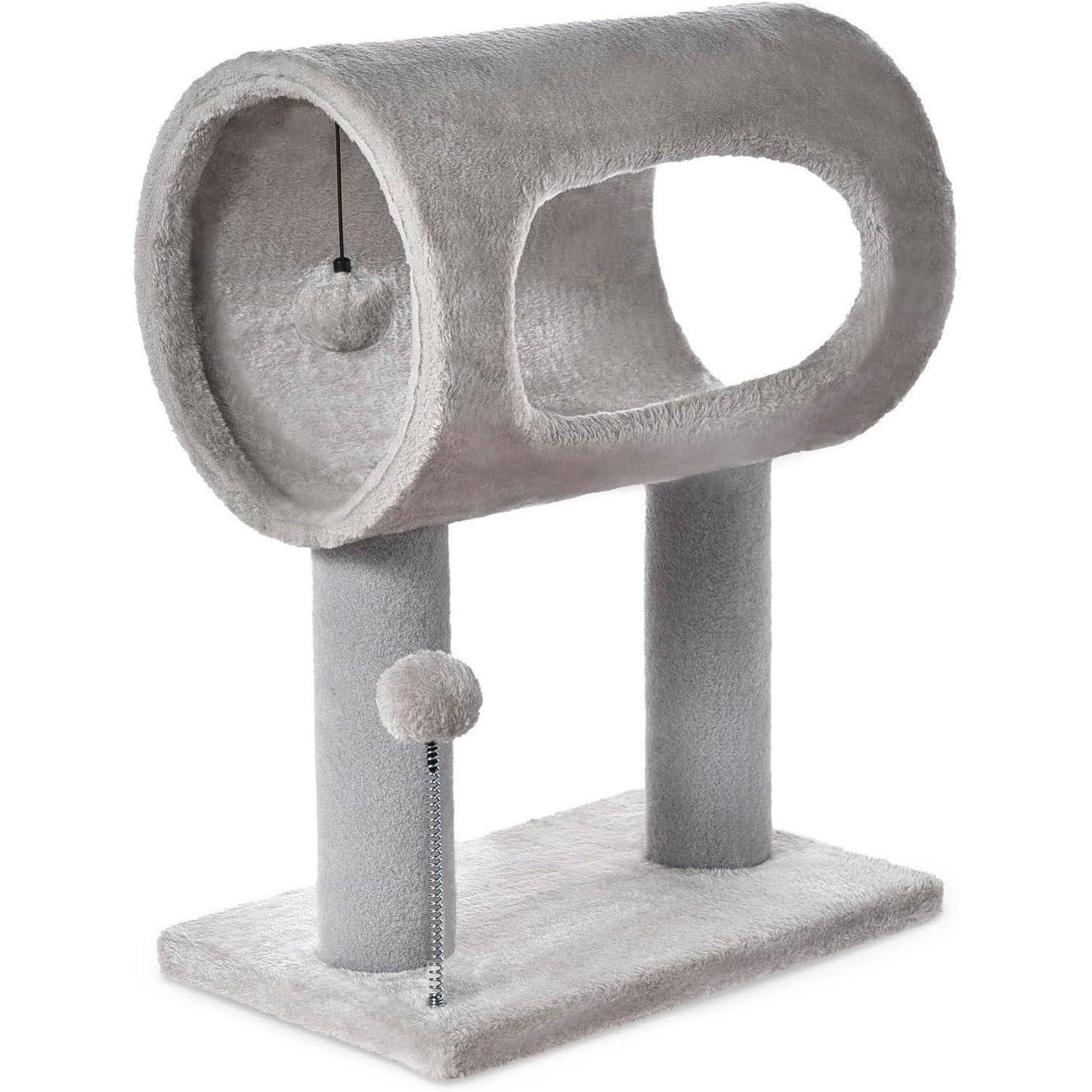 Popular Gray Cat Tree Tunnel Bed with Interactive Spring Toy