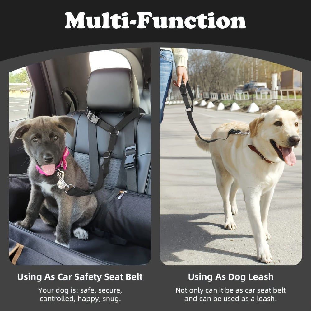 2 Piece Dog Leash Seat Belts for Vehicle Made of Wear-Resistant Materials for Dogs (Harness not Included)