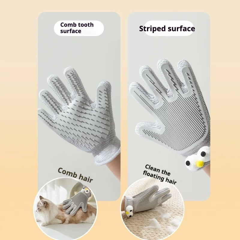 3-in-1 Pet Hair Removal, Massage Comb and Bathing Gloves for Cats & Dogs