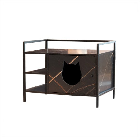 Modern Sleek Cat Litter Furniture with Hidden Litter Enclosures and Storage Space