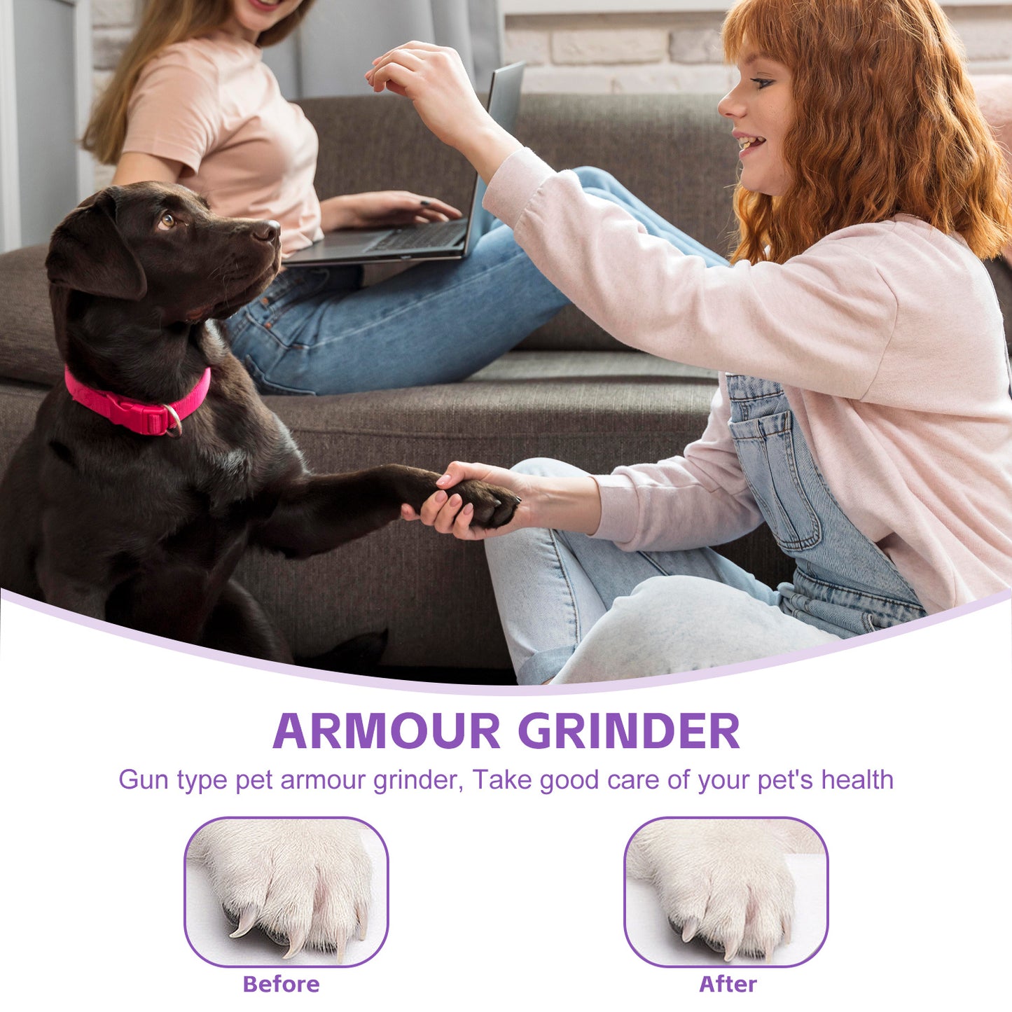 Safety Guard USB Rechargeable Quick Sensor Trimmers with LED Lights for Cats & Dogs
