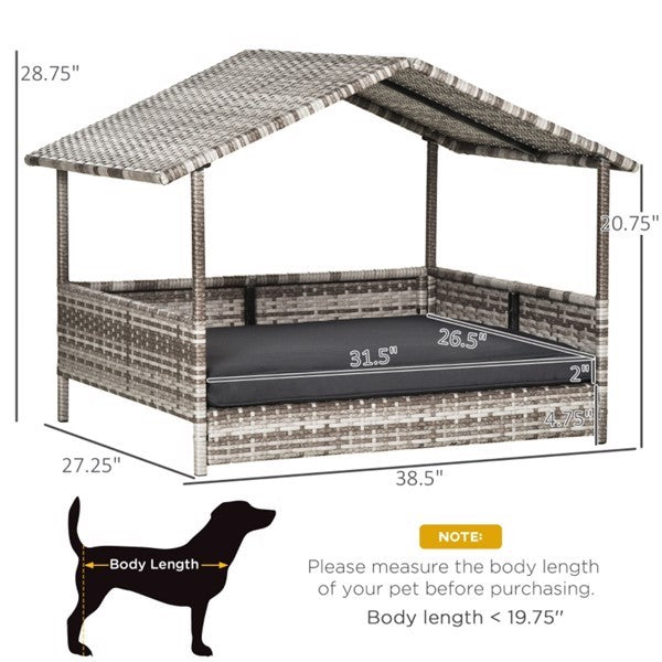 Luxury Rattan In / Outdoor Pet Tent with Sofa for Dogs