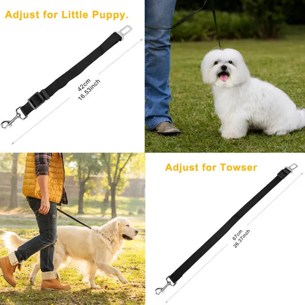 2Pcs Adjustable Seat Belt Leash with Harness for Cats & Dogs