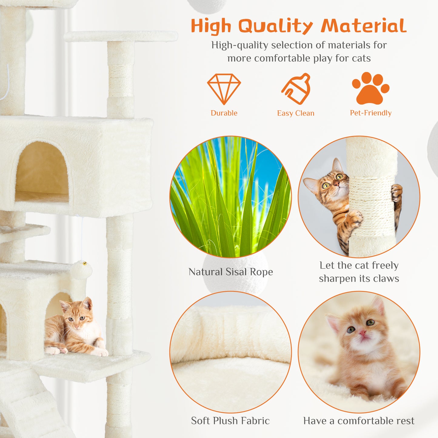 Multi Functional Cat Tower with Scratching Posts