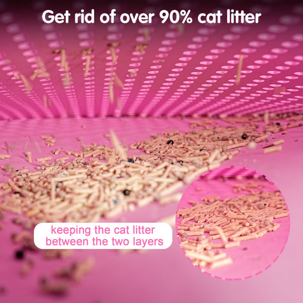Pink Double Layer Rice Shaped Cat Litter Pad