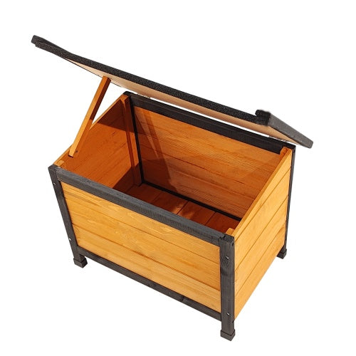 Durable Wooden Outdoor Doghouse with Extra Storage Space