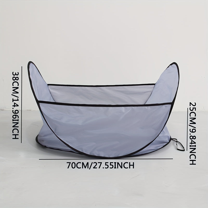 2-in-1 Waterproof Hair Catcher Tent with Adjustable Barbering Cape for Bathing and Easy Pet Grooming for Dogs & Cats