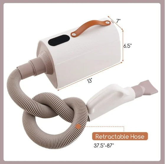 Smart Professional-Grade Grooming Blow Dryer with 4 Detachable Nozzles for Cats & Dogs