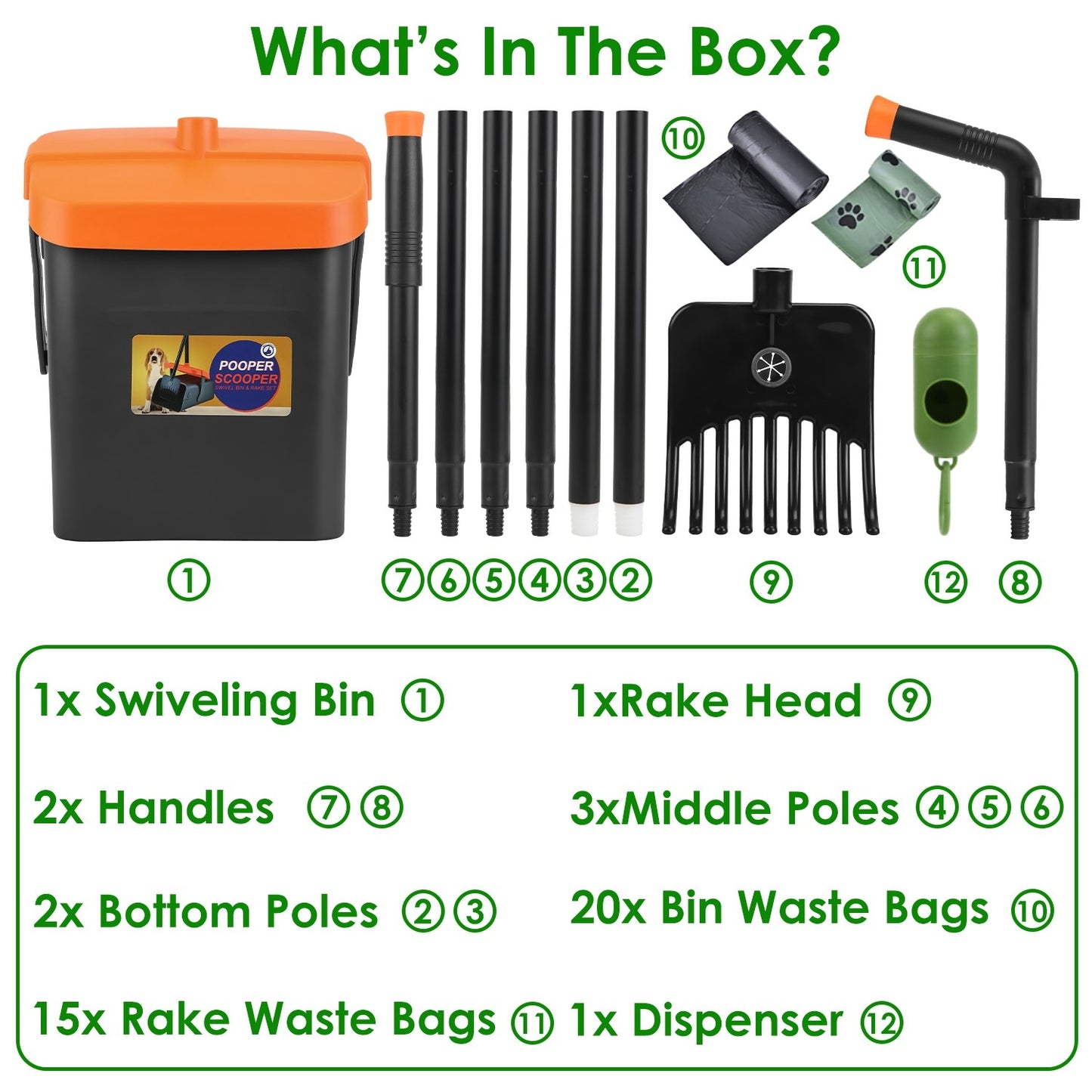 5 Pc Pooper Scooper Kit for Dog Waste