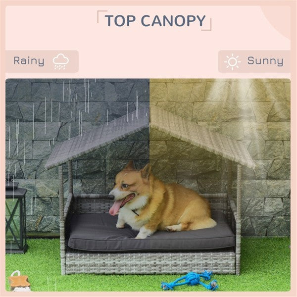 Luxury Rattan In / Outdoor Pet Tent with Sofa for Dogs