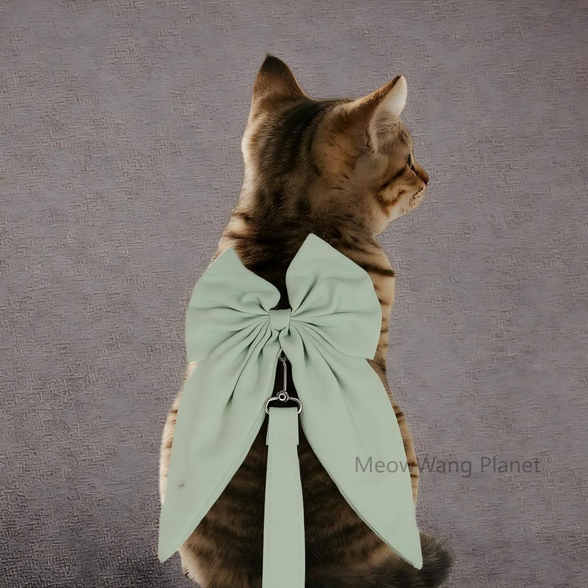 Elegant Bow Harness + Leash Set for Cats & Small Dogs