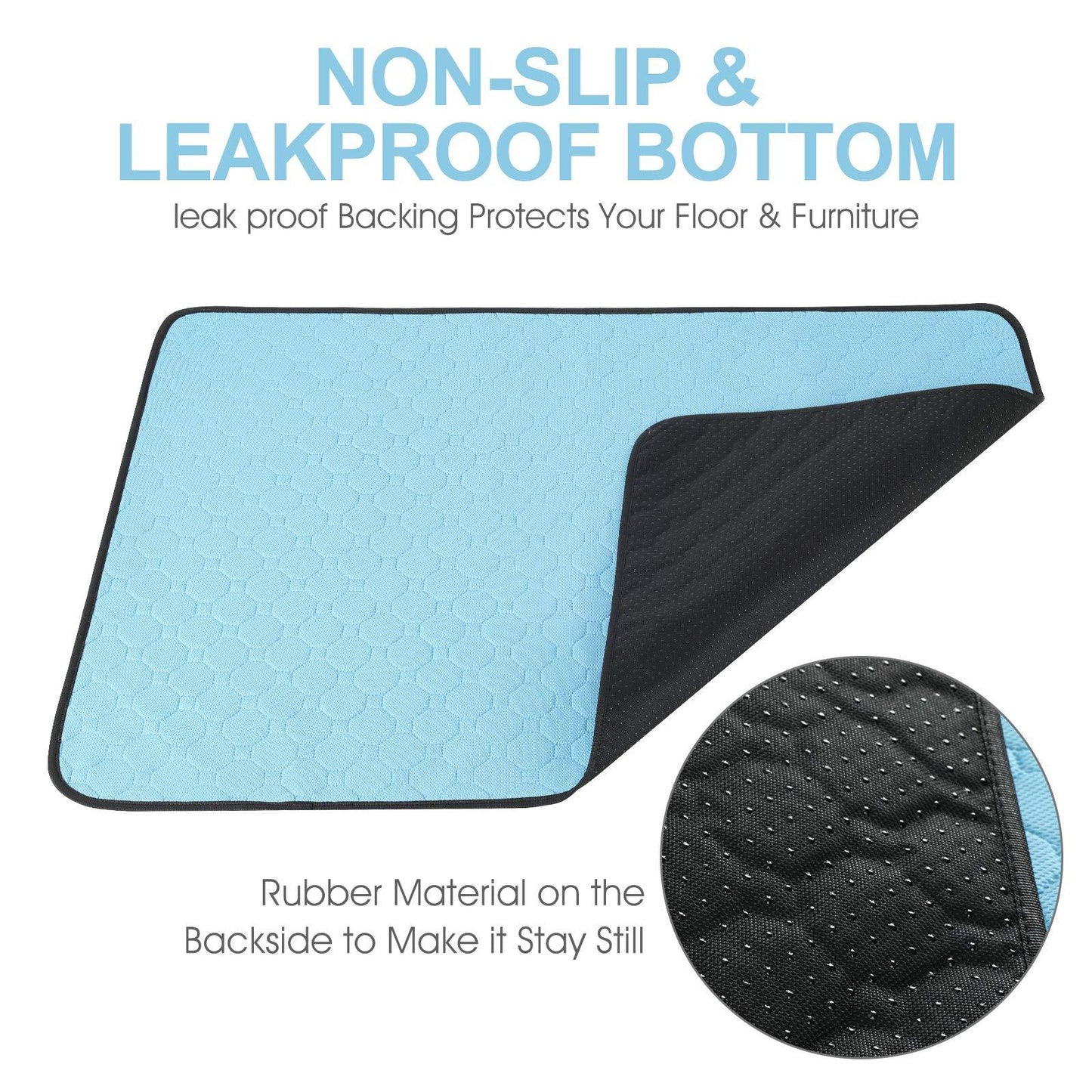 2 Pcs Waterproof, Washable Non-Slip Urine Pad for Cats & Dogs
