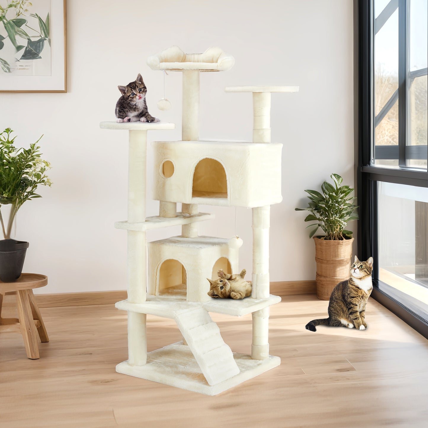Multi Functional Cat Tower with Scratching Posts