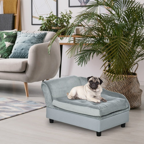 Paw Hut Luxury Modern Gray Sofa Bed with Hidden Storage for Cats & Dogs