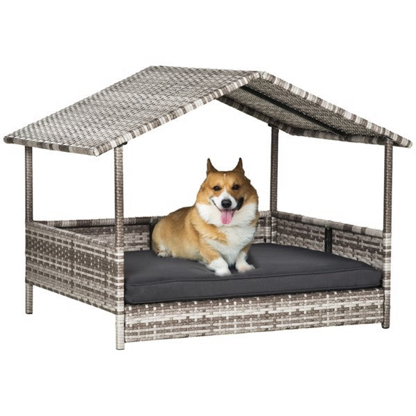 Luxury Rattan In / Outdoor Pet Tent with Sofa for Dogs