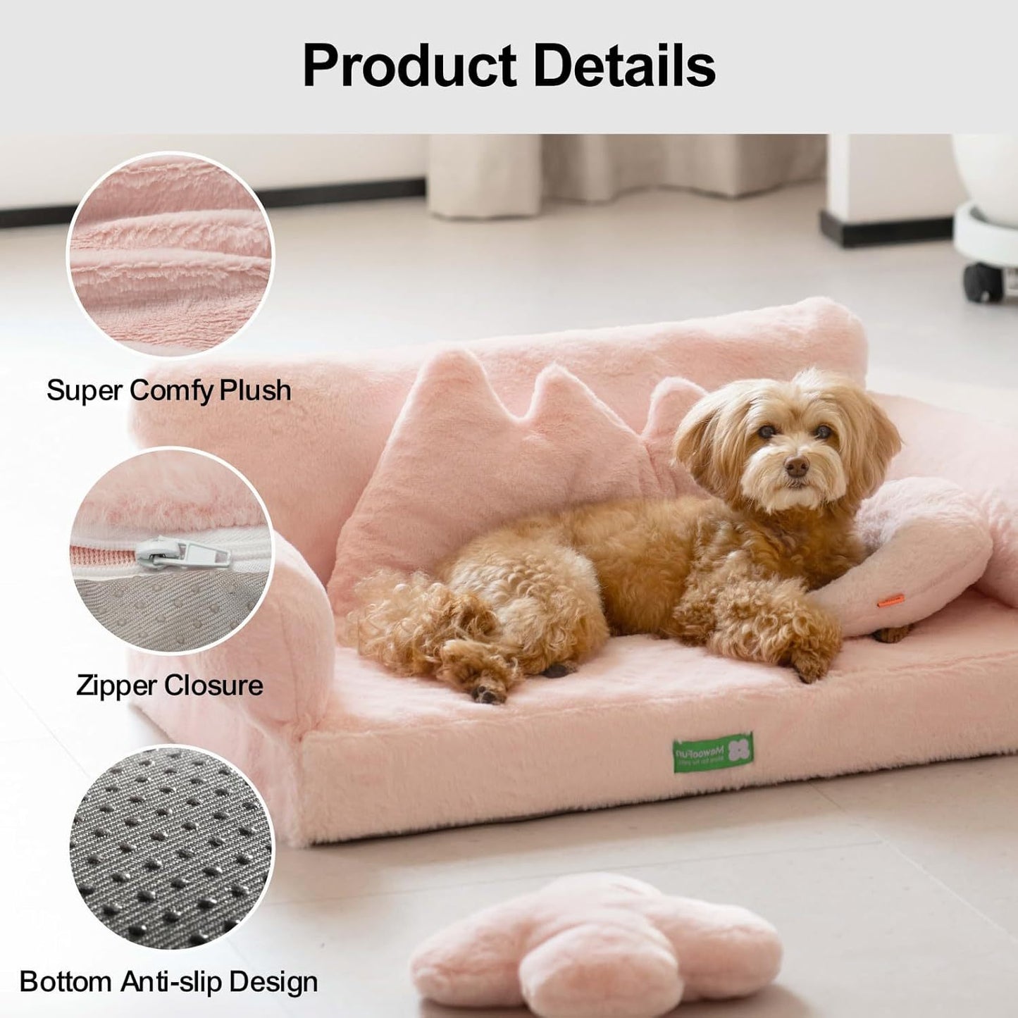 MEWOOFUN Fluffy Large 65x46cm Sofa Bed for Small Dogs & Cats