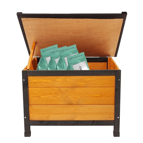Durable Wooden Outdoor Doghouse with Extra Storage Space