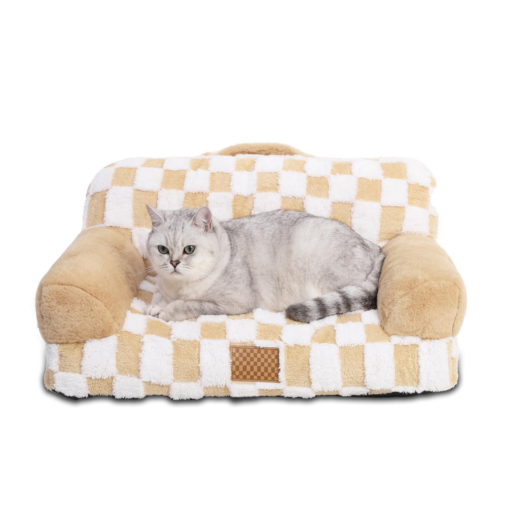 Jacquard Luxury Checkerboard Pattern Bed for Cats & Dogs