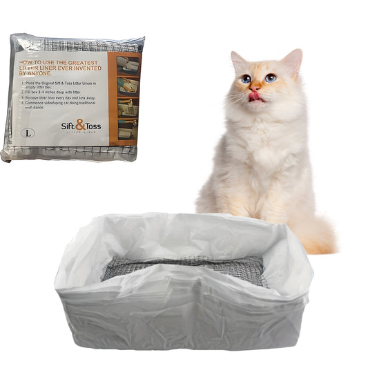 10Pcs Reusable Mesh Cat Litter Filter Bags Washable, Quick Sift and EASY To Clean